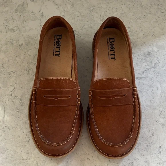 Born Nerina women’s suede penny loafer Brown Size 9 - Picture 2 of 12